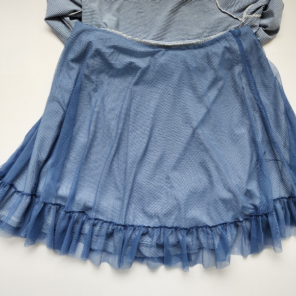 Matilda Jane Dress Blue White Stripe Between The Lines Tulle Long Sleeve XL - Picture 11 of 16